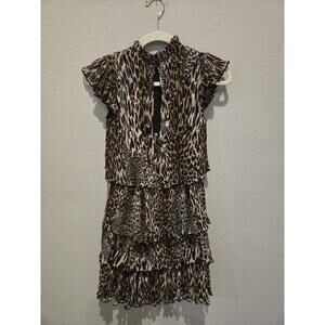 AllSaints Women's Leopard Print Mini Dress Size 0 Party Cocktail